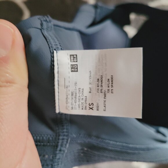 Uniqlo Wireless T Shirt Bra Size Xsmall Active Crossback Blue Gray Lot of 2 Nwt - Picture 3 of 7